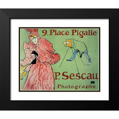 Caudieux Black Modern Wood Framed Art Print with Double Matting by Toulouse-Lautrec, Henri