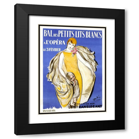 Bal des Petits Lits Blancs Black Modern Wood Framed Art Print with Double Matting by Vertes, Marcel