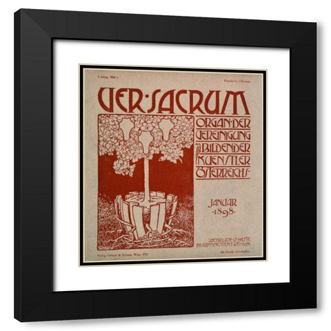 Ver Sacrum Black Modern Wood Framed Art Print with Double Matting by Unknown