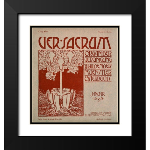 Ver Sacrum Black Modern Wood Framed Art Print with Double Matting by Unknown