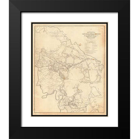 Civil War - White House To Harrisons Landing, 1862 Black Modern Wood Framed Art Print with Double Matting by Abbot, Henry L.