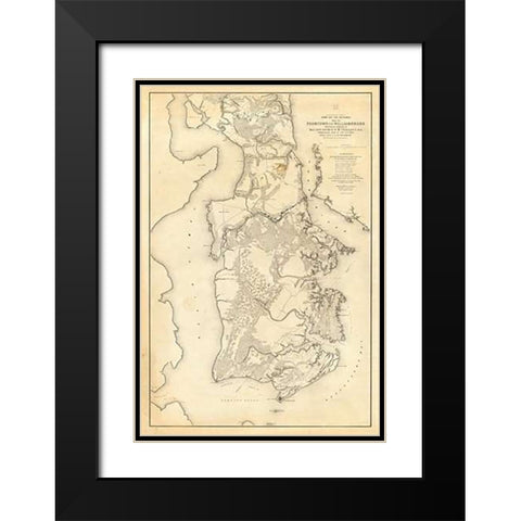Civil War - Yorktown To Williamsburg, 1862 Black Modern Wood Framed Art Print with Double Matting by Abbot, Henry L.