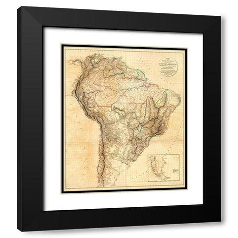 South America, 1814 Black Modern Wood Framed Art Print with Double Matting by Arrowsmith, Aaron