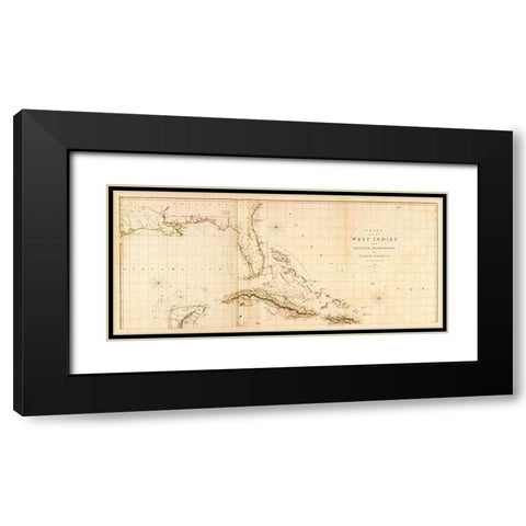 West Indies I, 1810 Black Modern Wood Framed Art Print with Double Matting by Arrowsmith, Aaron