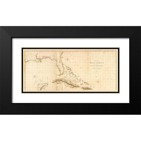 West Indies I, 1810 Black Modern Wood Framed Art Print with Double Matting by Arrowsmith, Aaron