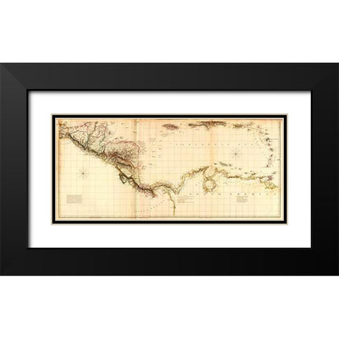 West Indies II, 1810 Black Modern Wood Framed Art Print with Double Matting by Arrowsmith, Aaron