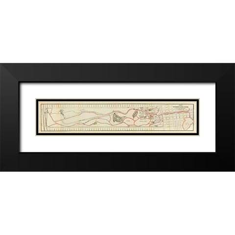 Map of the Golden Gate Park, 1896 Black Modern Wood Framed Art Print with Double Matting by Blum, George W.