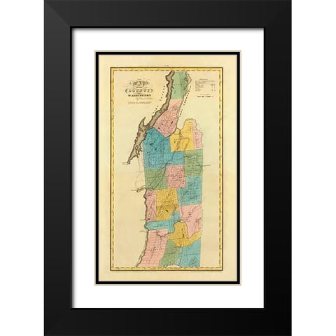 New York - Washington County, 1829 Black Modern Wood Framed Art Print with Double Matting by Burr, David