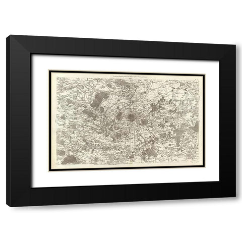 Paris, France, 1762 Black Modern Wood Framed Art Print with Double Matting by Cassini, Cesar-Francois