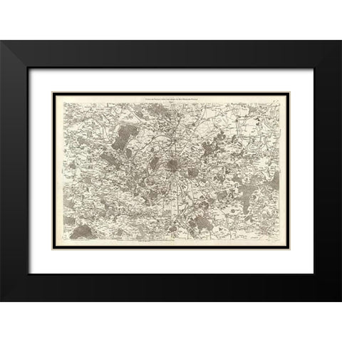 Paris, France, 1762 Black Modern Wood Framed Art Print with Double Matting by Cassini, Cesar-Francois