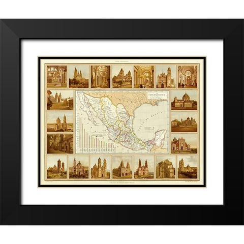 Carta Eclesiastica, 1885 Black Modern Wood Framed Art Print with Double Matting by Cubas, Antonio Garcia