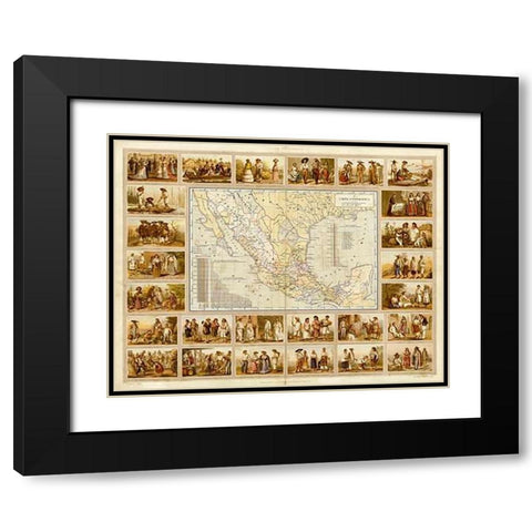 Carta Etnografica, 1885 Black Modern Wood Framed Art Print with Double Matting by Cubas, Antonio Garcia