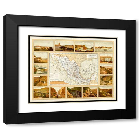 Vias de Comunicacion y Movimiento Maritimo, 1885 Black Modern Wood Framed Art Print with Double Matting by Cubas, Antonio Garcia