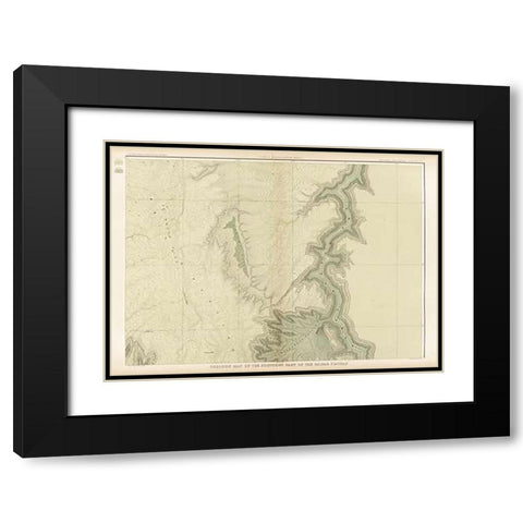 Grand Canyon - Geologic Map of The Southern Part of The Kaibab Plateau (Part II. North-Eastern Sheet Black Modern Wood Framed Art Print with Double Matting by Dutton, Clarence