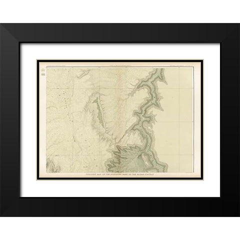 Grand Canyon - Geologic Map of The Southern Part of The Kaibab Plateau (Part II. North-Eastern Sheet Black Modern Wood Framed Art Print with Double Matting by Dutton, Clarence