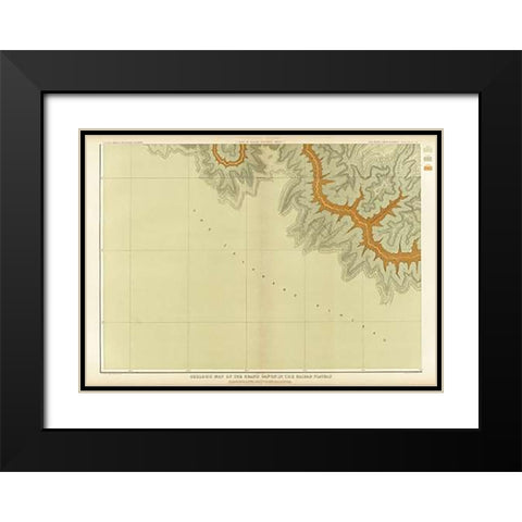 Grand Canyon - Geologic Map of The Southern Part of The Kaibab Plateau (Part III. South-Western Shee Black Modern Wood Framed Art Print with Double Matting by Dutton, Clarence