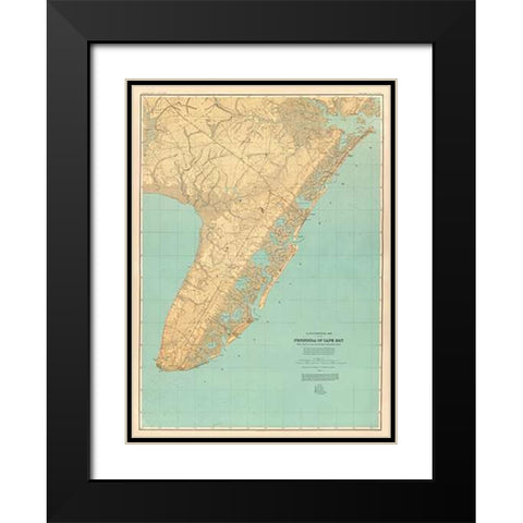 Cape May, New Jersey, 1888 Black Modern Wood Framed Art Print with Double Matting by Geological Survey of New Jersey