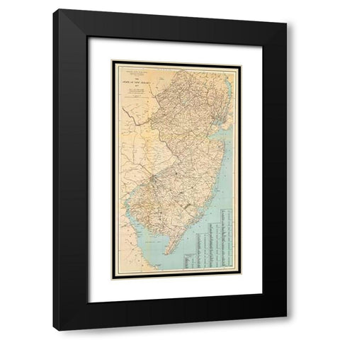 The State of New Jersey, 1878 Black Modern Wood Framed Art Print with Double Matting by Geological Survey of New Jersey