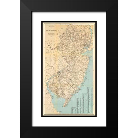 The State of New Jersey, 1878 Black Modern Wood Framed Art Print with Double Matting by Geological Survey of New Jersey