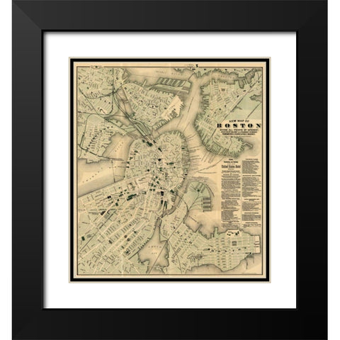 Boston, Massachusetts, 1884 Black Modern Wood Framed Art Print with Double Matting by Haynes, Tilly