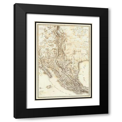 ComVintageite: Nouvelle Espagne, 1809 Black Modern Wood Framed Art Print with Double Matting by Von Humboldt, Alexander