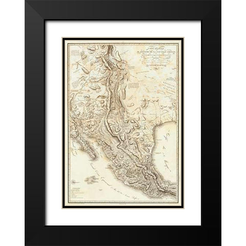 ComVintageite: Nouvelle Espagne, 1809 Black Modern Wood Framed Art Print with Double Matting by Von Humboldt, Alexander