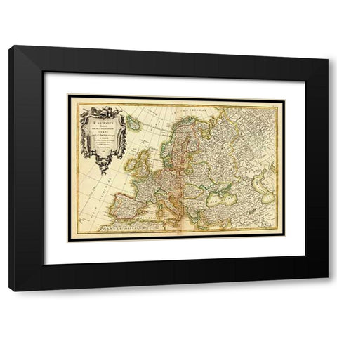 LEurope, 1782 Black Modern Wood Framed Art Print with Double Matting by Janvier, Jean