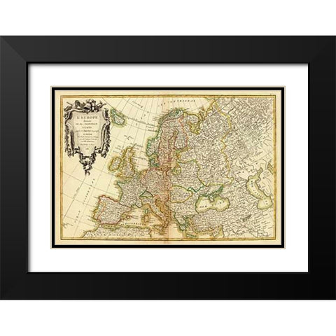 LEurope, 1782 Black Modern Wood Framed Art Print with Double Matting by Janvier, Jean