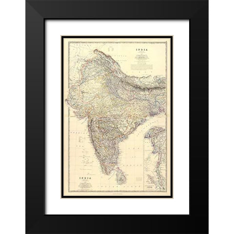 ComVintageite: India, 1861 Black Modern Wood Framed Art Print with Double Matting by Johnston, Alexander Keith
