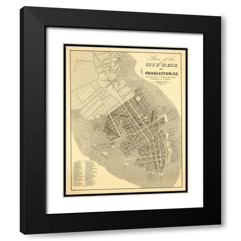 Charleston, South Carolina, 1844 Black Modern Wood Framed Art Print with Double Matting by Keenan, William