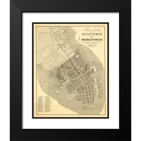 Charleston, South Carolina, 1844 Black Modern Wood Framed Art Print with Double Matting by Keenan, William