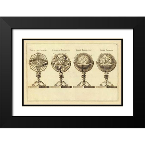 Spheres et Globes, 1791 Black Modern Wood Framed Art Print with Double Matting by Lattre, Jean
