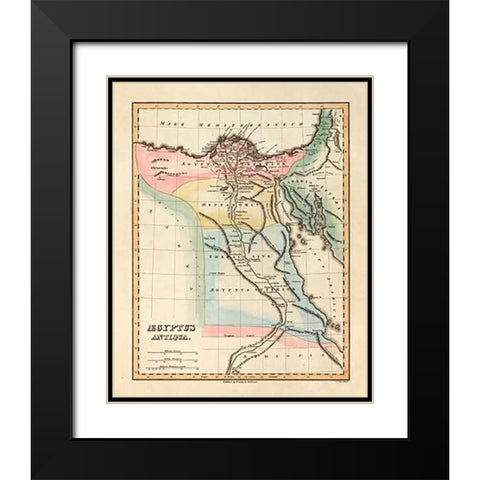 Aegyptus Antiqua, 1823 Black Modern Wood Framed Art Print with Double Matting by Lucas, Fielding