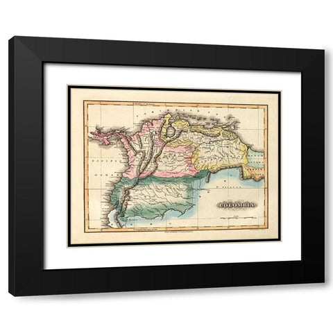 Colombia, 1823 Black Modern Wood Framed Art Print with Double Matting by Lucas, Fielding