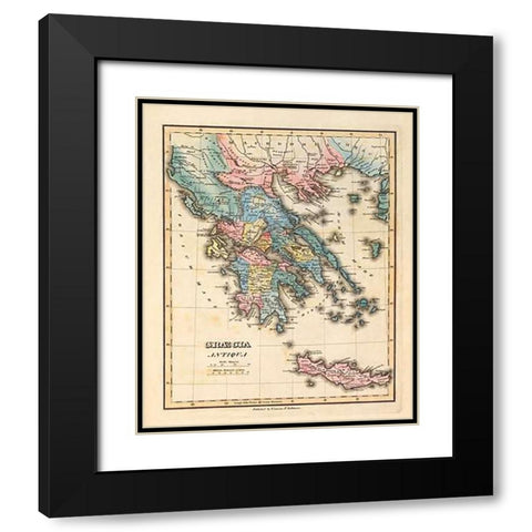 Graecia Antiqua, 1823 Black Modern Wood Framed Art Print with Double Matting by Lucas, Fielding