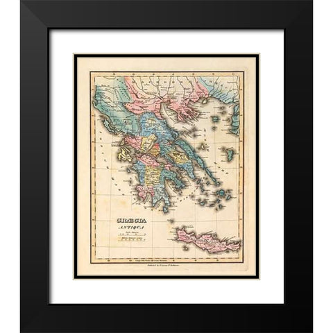 Graecia Antiqua, 1823 Black Modern Wood Framed Art Print with Double Matting by Lucas, Fielding