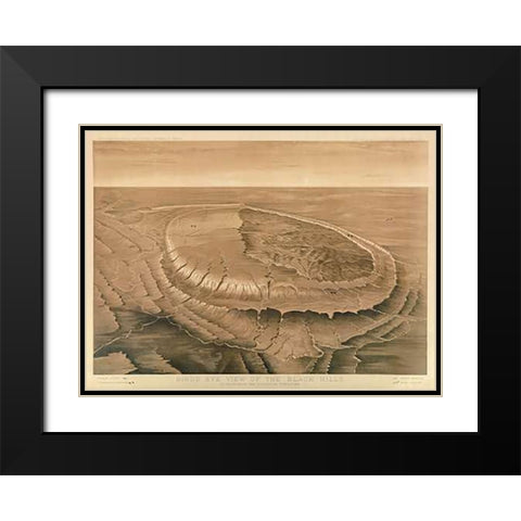 Birds eye view of the Black Hills, 1879 Black Modern Wood Framed Art Print with Double Matting by Newton, Henry