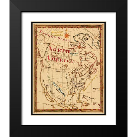 North America, 1816 Black Modern Wood Framed Art Print with Double Matting by Scott, Bradford