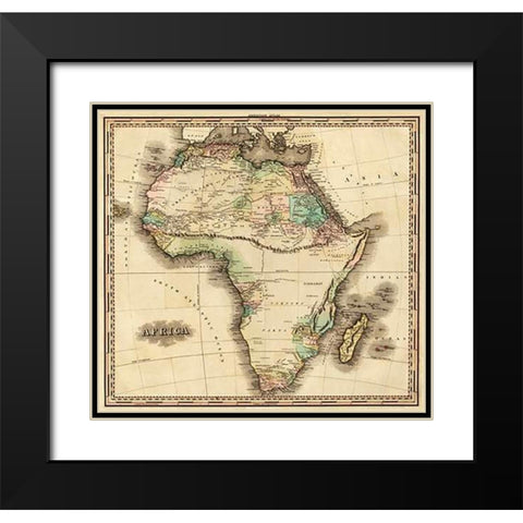 Africa, 1823 Black Modern Wood Framed Art Print with Double Matting by Tanner, Henry