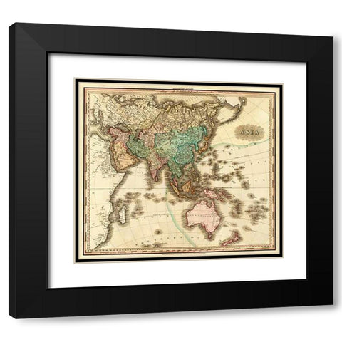 Asia, 1823 Black Modern Wood Framed Art Print with Double Matting by Tanner, Henry