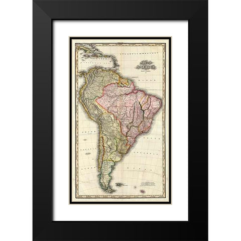 ComVintageite: South America, West Indies, 1823 Black Modern Wood Framed Art Print with Double Matting by Tanner, Henry