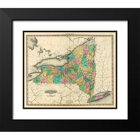 New York, 1825 Black Modern Wood Framed Art Print with Double Matting by Tanner, Henry