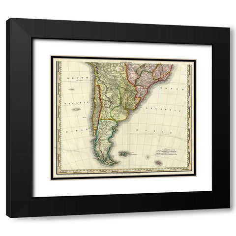 South America and West Indies, 1823 Black Modern Wood Framed Art Print with Double Matting by Tanner, Henry