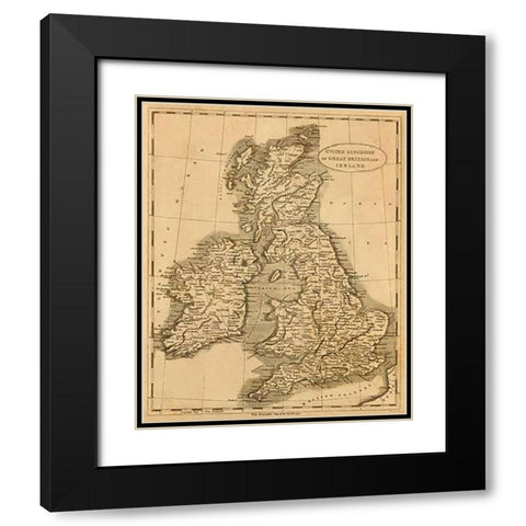 United Kingdoms, 1812 Black Modern Wood Framed Art Print with Double Matting by Arrowsmith, Aaron