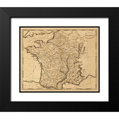 France, 1812 Black Modern Wood Framed Art Print with Double Matting by Arrowsmith, Aaron