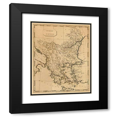 Turkey in Europe, 1812 Black Modern Wood Framed Art Print with Double Matting by Arrowsmith, Aaron