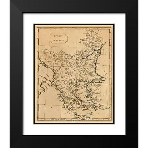 Turkey in Europe, 1812 Black Modern Wood Framed Art Print with Double Matting by Arrowsmith, Aaron