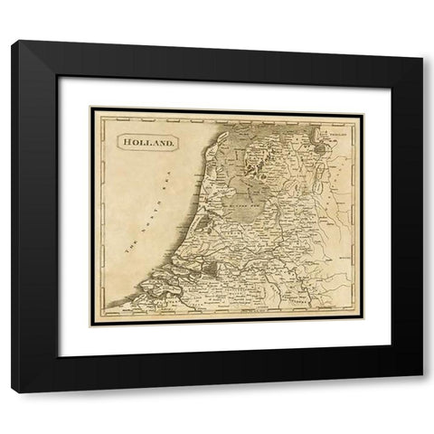Holland, 1812 Black Modern Wood Framed Art Print with Double Matting by Arrowsmith, Aaron