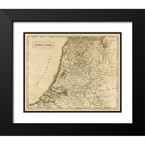 Holland, 1812 Black Modern Wood Framed Art Print with Double Matting by Arrowsmith, Aaron