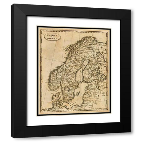 Sweden, Norway, 1812 Black Modern Wood Framed Art Print with Double Matting by Arrowsmith, Aaron